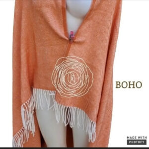 Autumnal orange‎ scarf only throw